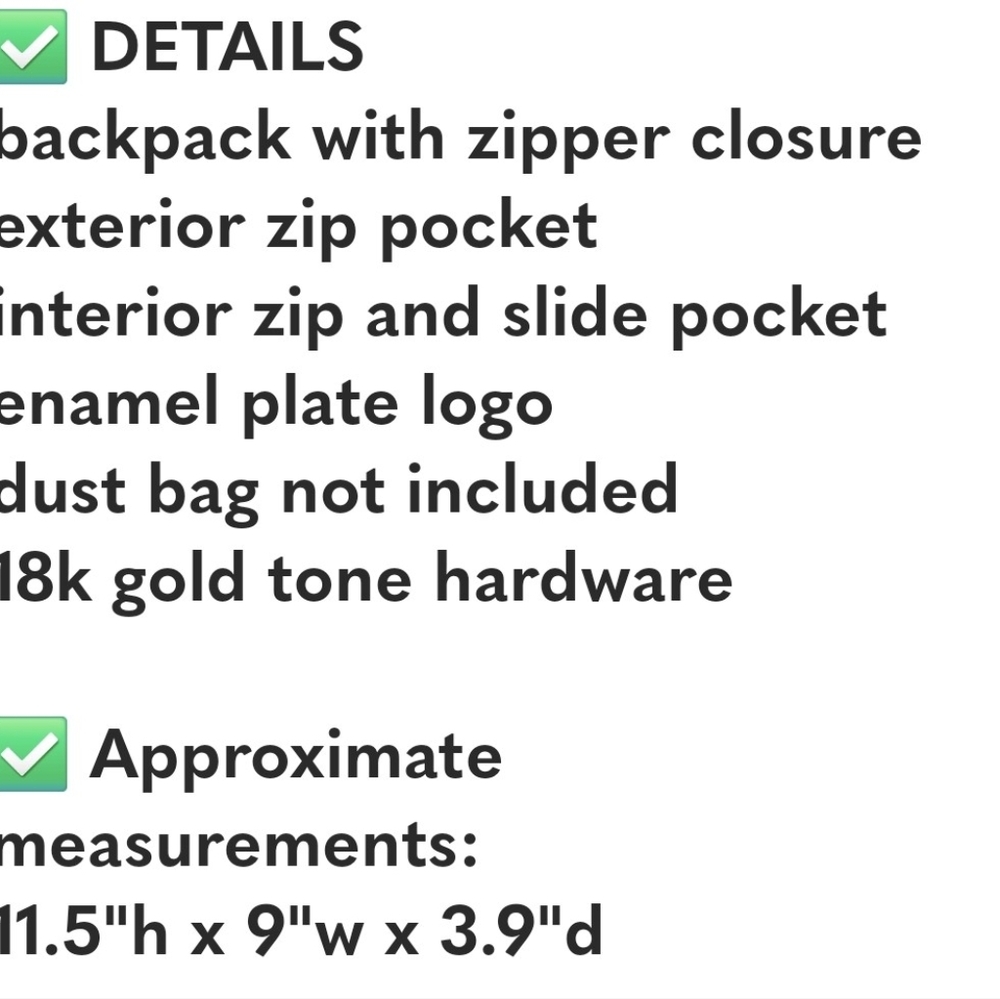 Kate Spade♠️Small Bradley Wilson Rd Quilted Backpack 18Kt Gold Hardware Like New - Picture 15 of 15